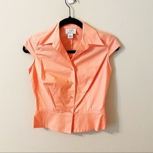 ANN TAYLOR LOFT PETITE CAP SLEEVE STRETCH BLOUSE